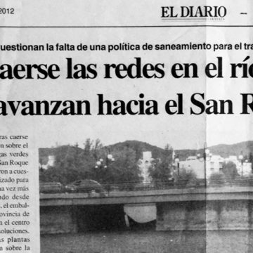 Tras caerse las redes en el río, las algas avanzan hacia el San Roque. (El Diario. 22/05/2012)